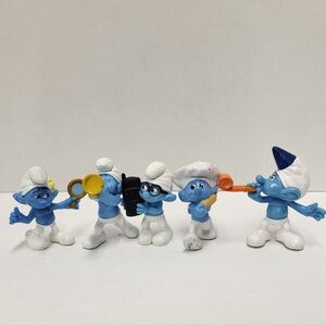 2011 & 2013 Smurfs Figures Lot of 5 McDonald's Happy Meal Toy. 3” Toys Smurfs